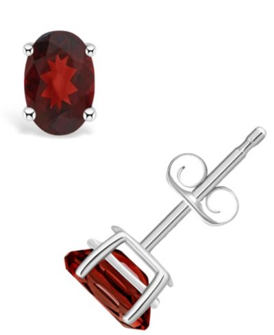 Серьги-гвоздики Garnet (1-1/6 ct. t.w.) из желтого или белого золота 14K