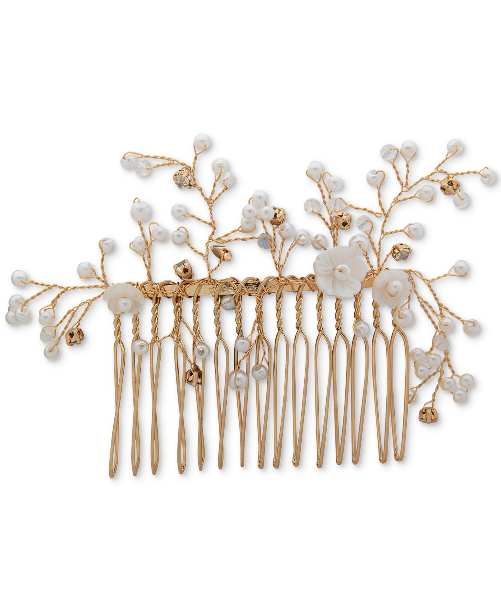 Заколка для волос lonna & lilly Gold-Tone Pavé, Bead & Imitation Pearl Flower