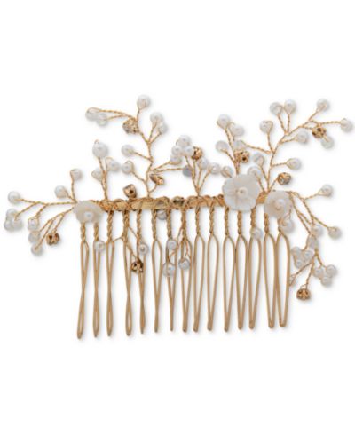 Заколка для волос lonna & lilly Gold-Tone Pavé, Bead & Imitation Pearl Flower
