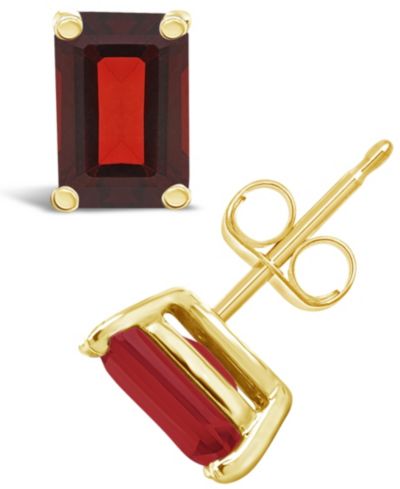 Серьги-гвоздики Garnet (1-1/2 ct.t.w) 14K White Gold или 14K Yellow Gold