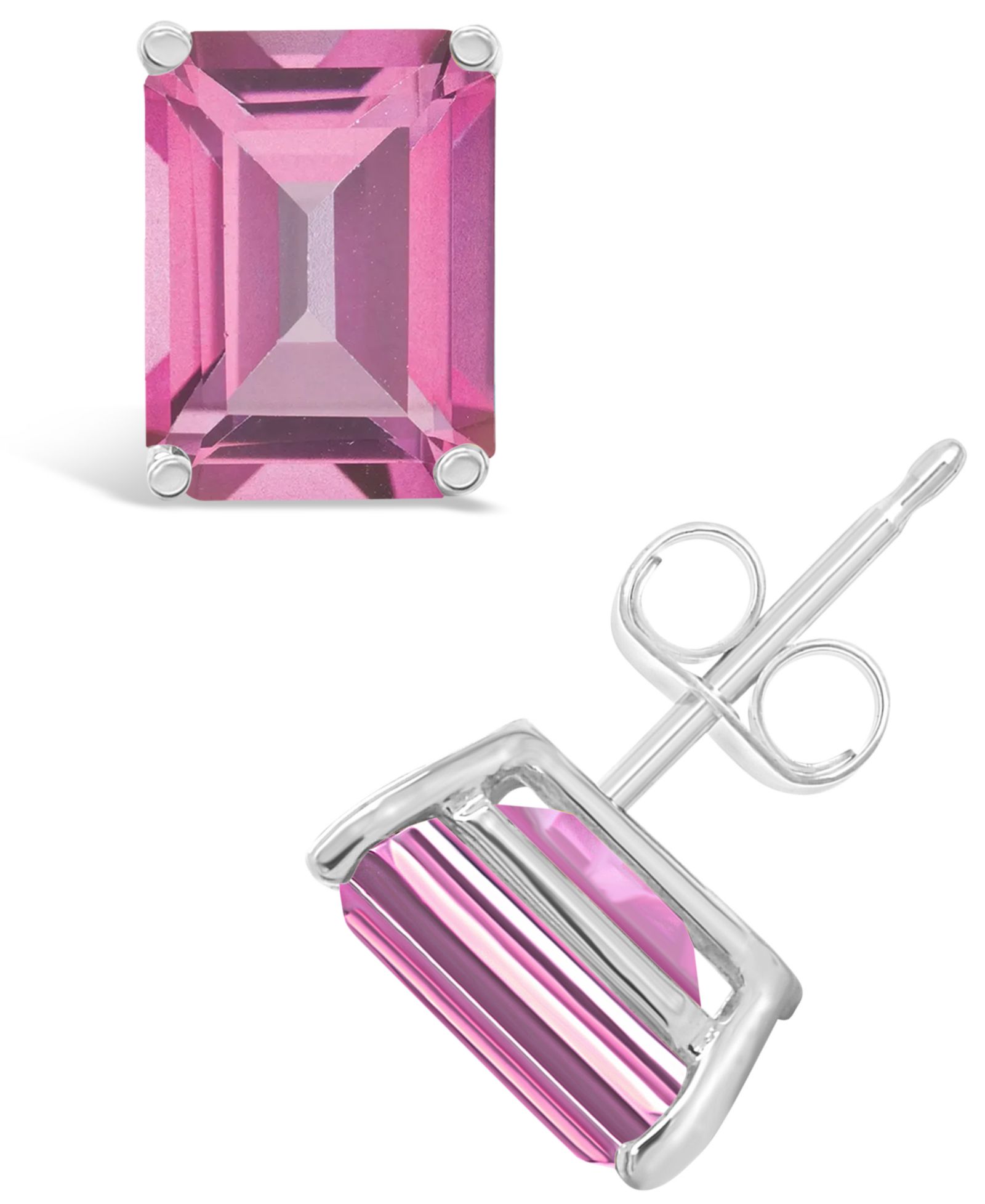 Серьги-гвоздики с розовым топазом (4 ct. t.w.) в 14K желтом или 14K белом золоте