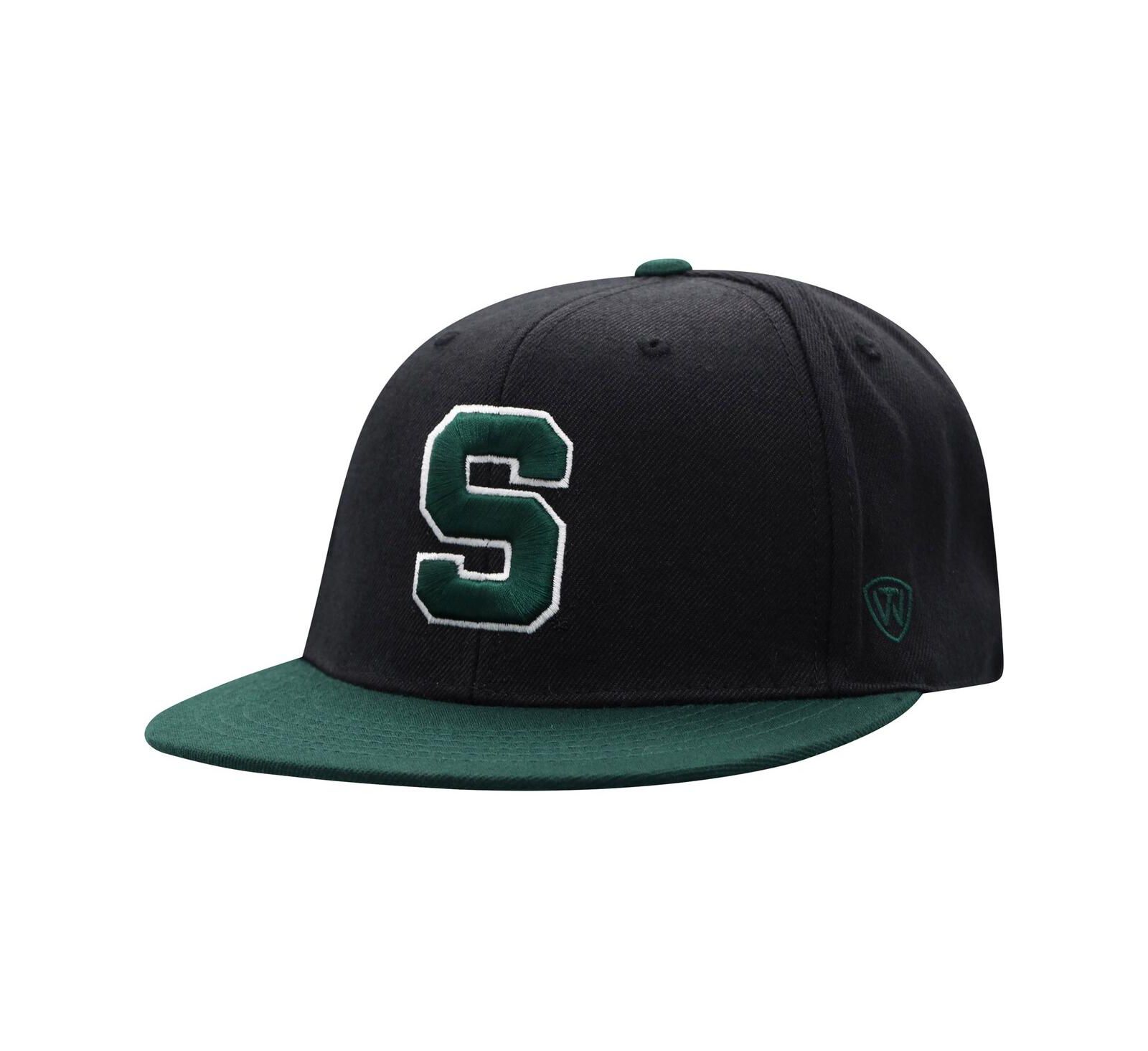 Men's Black and Green Michigan State Spartans Team Color Two-Tone Fitted Hat