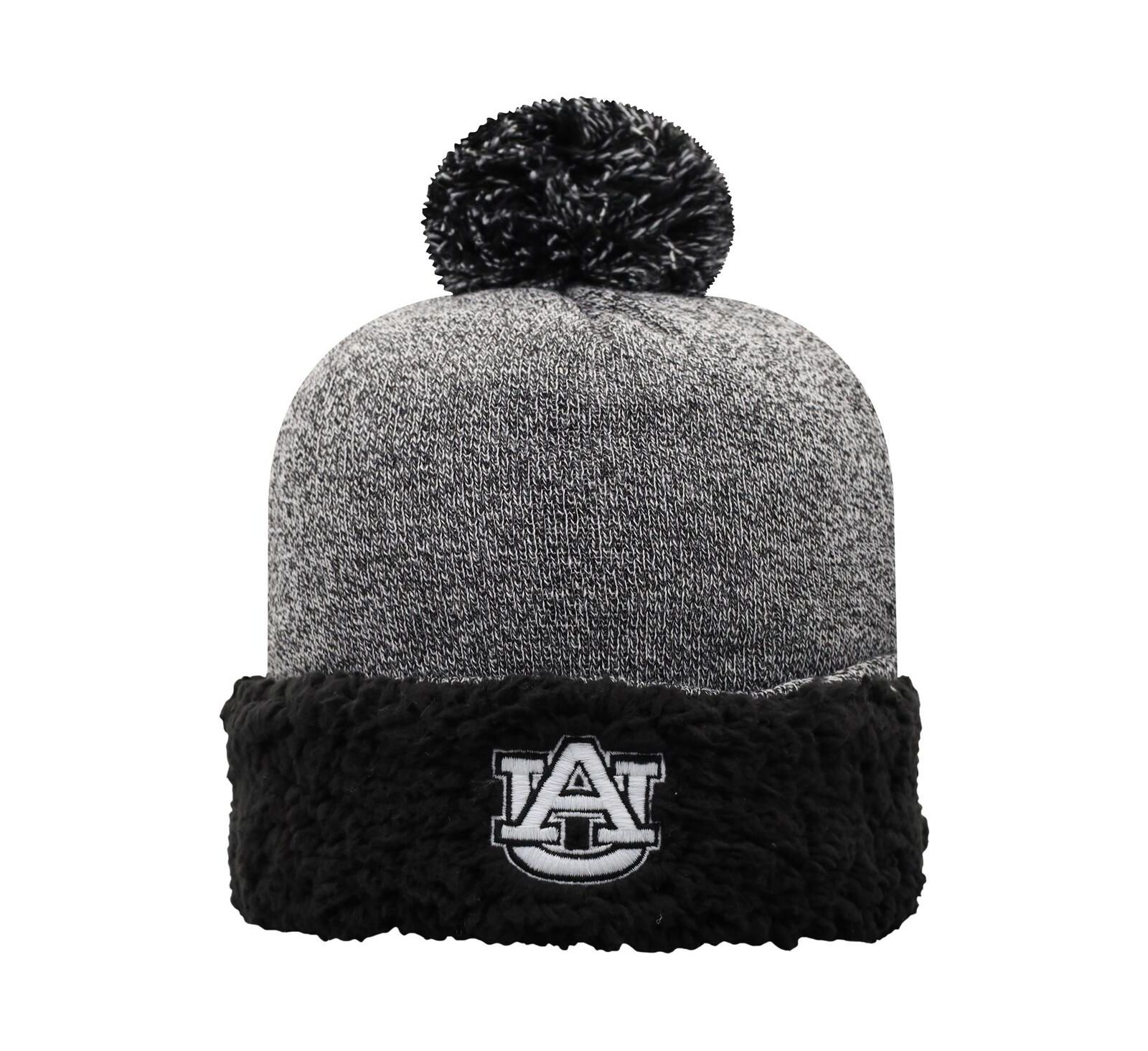 Women's Black Auburn Tigers Snug Cuffed Knit Hat with Pom