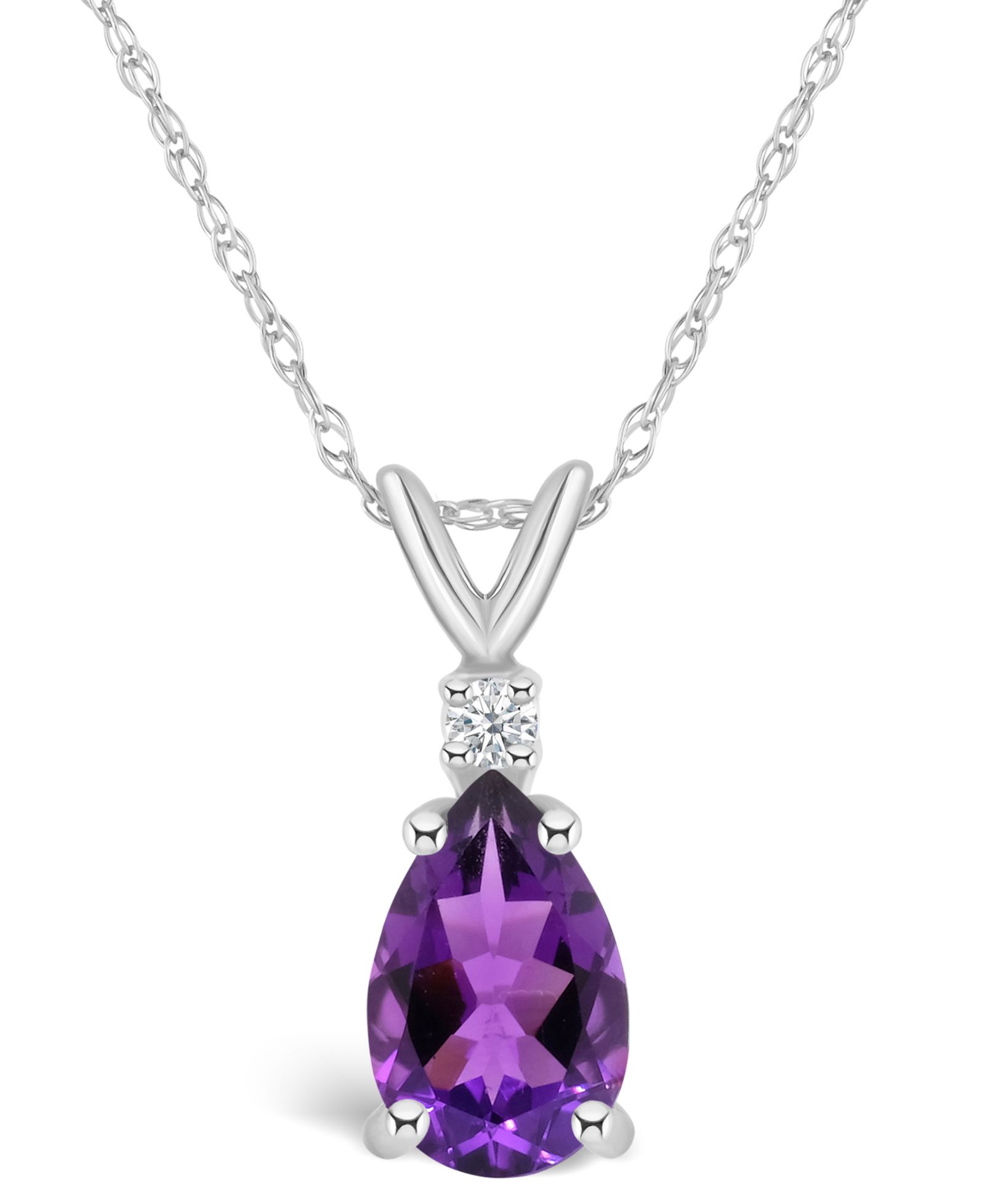 Amethyst (1 ct. t.w.) and Diamond Accent Pendant Necklace in 14K Yellow Gold or 14K White Gold