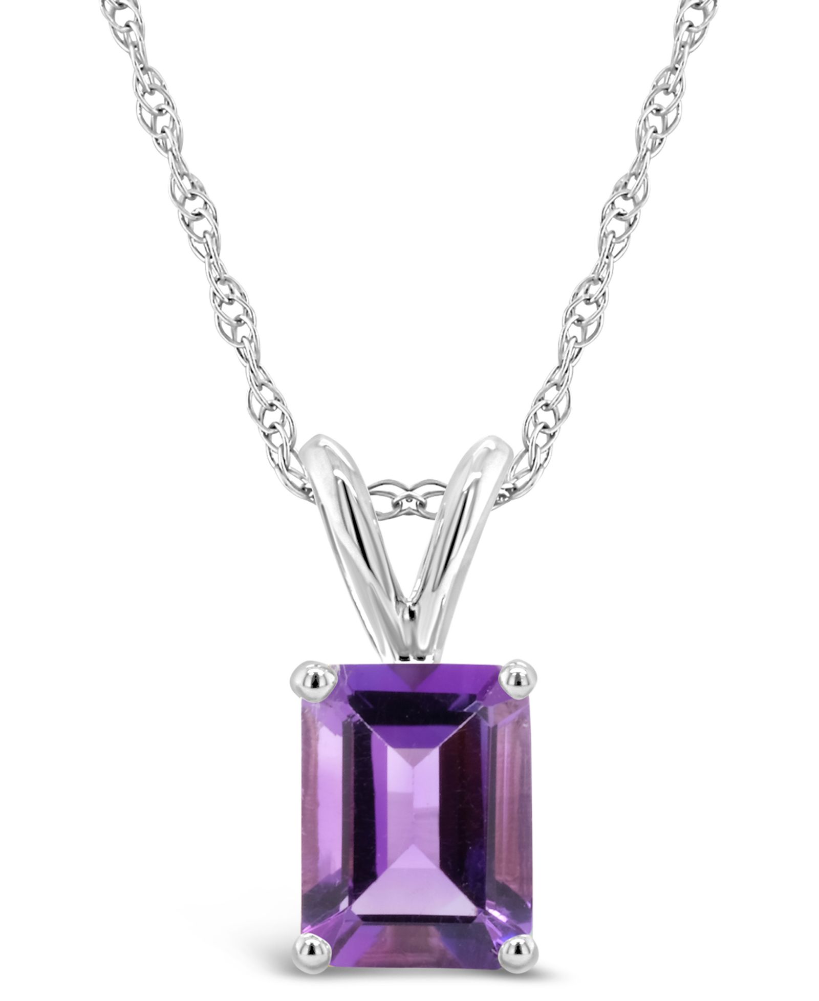 подвеска с аметистом (1-5/8 ct.t.w) из белого золота 14K