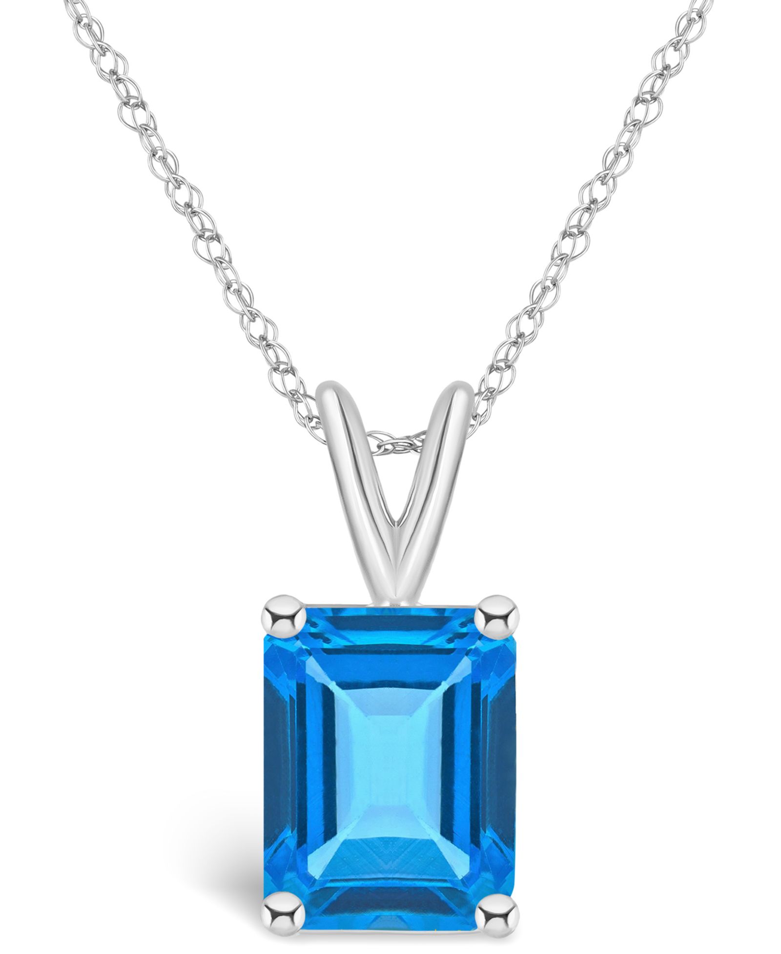Подвеска-ожерелье с голубым топазом (4-1/4 ct. t.w.) в 14K белом или 14K желтом золоте