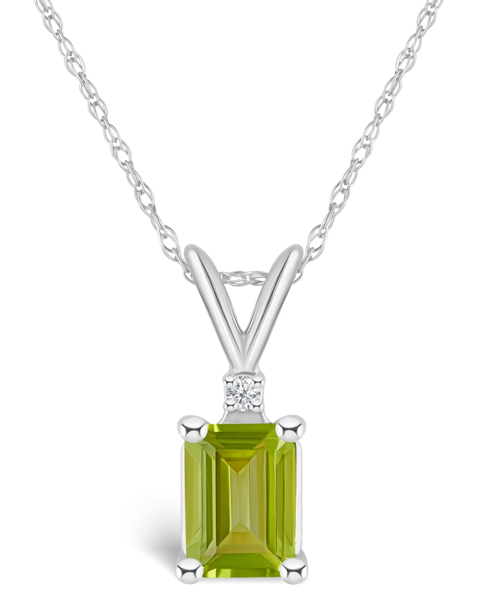 Подвеска Peridot (1-1/10 ct. t.w.) and Diamond Accent в 14K Yellow Gold или 14K White Gold