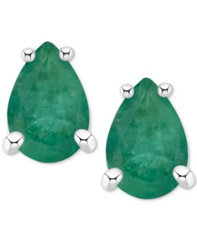 Серьги-гвоздики Sapphire Stud Earrings 14k White Gold