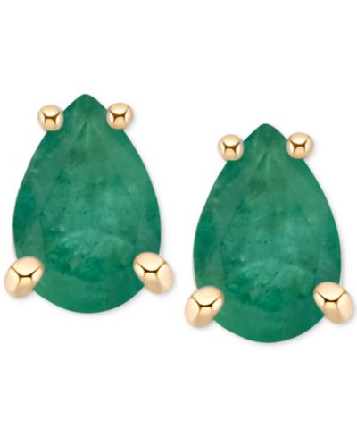Sapphire Pear-Cut Stud Earrings (1 ct. t.w.) in 14k Gold (Also in Emerald & Ruby)