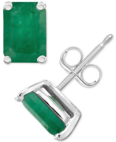 Серьги-гвоздики Ruby в белом золоте 14k (также доступны с изумрудом)