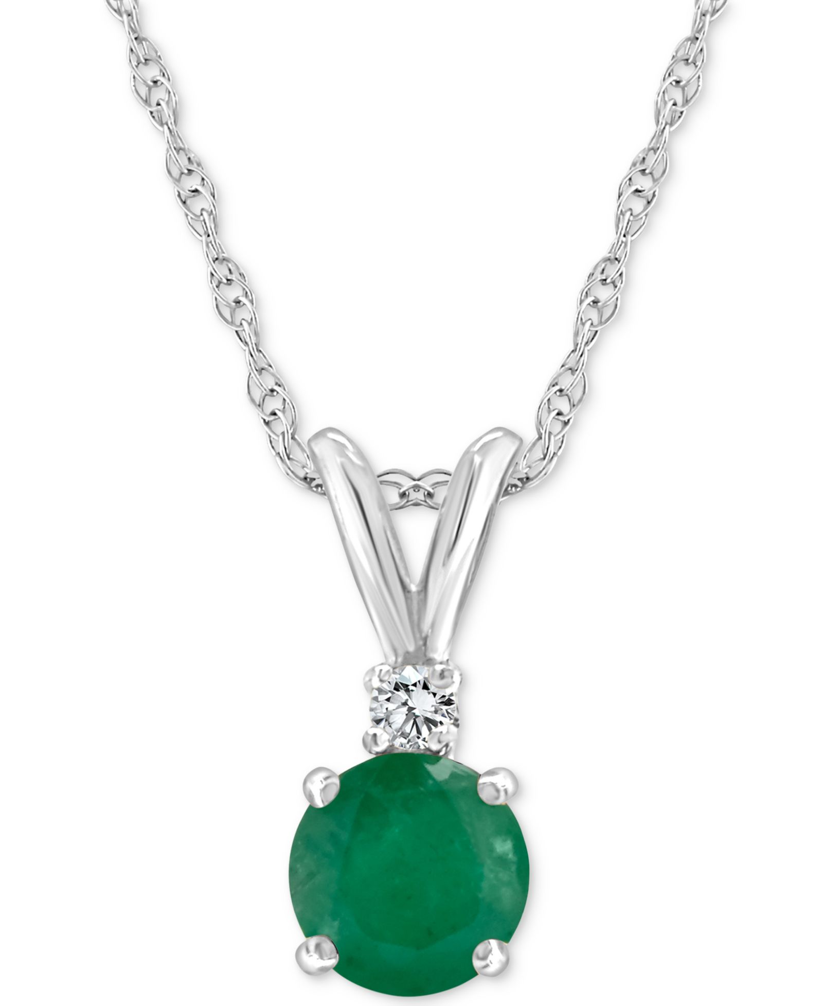 Ожерелье-подвеска Sapphire (5/8 ct. t.w.) & Diamond Accent 14k White Gold