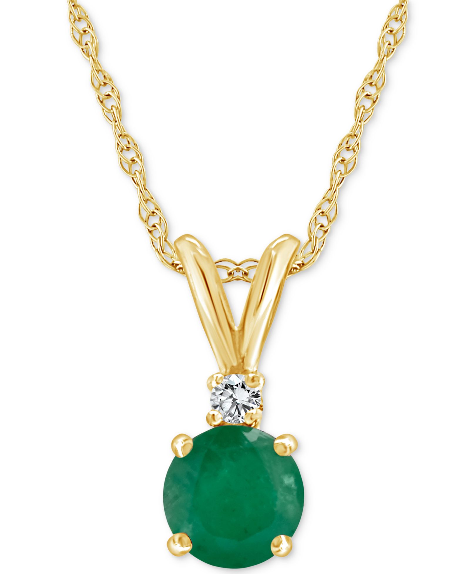Подвеска-ожерелье Macy's Sapphire (5/8 ct. t.w.) & Diamond Accent в 14k Gold