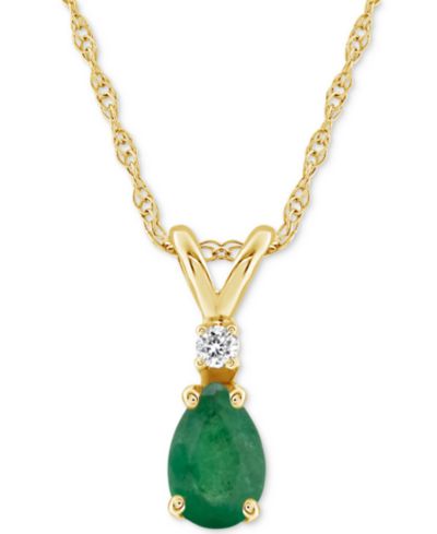 Sapphire (1/2 ct. t.w.) и Diamond Accent 18" Pendant Necklace в 14k Gold