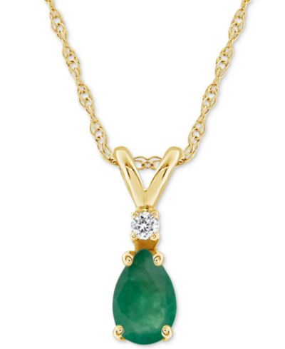 Sapphire (1 ct. t.w.) & Diamond Accent 18" Pendant Necklace in 14k Gold (Also in Ruby)