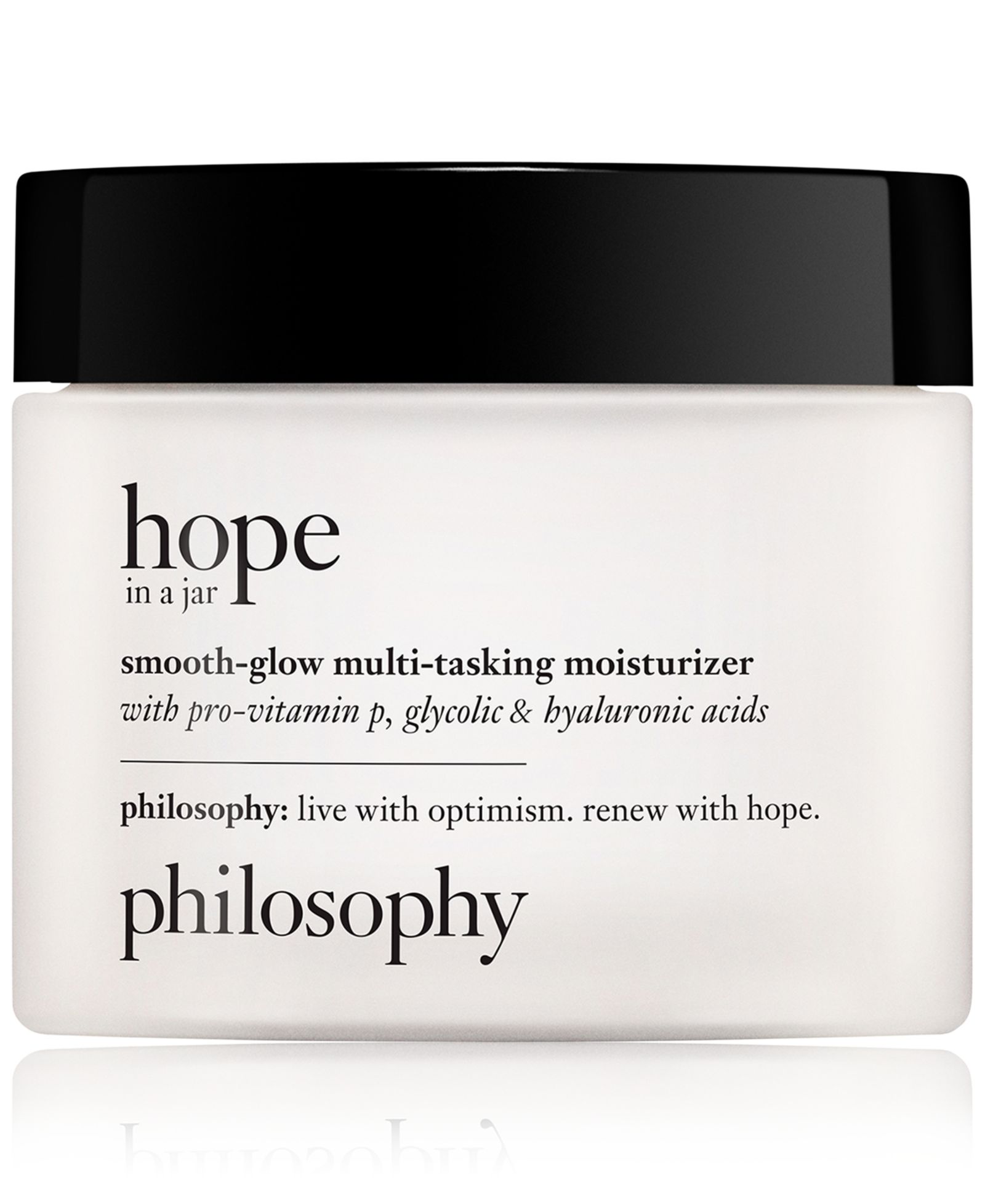 philosophy Hope In A Jar Smooth-Glow Multi-Tasking Moisturizer With Pro-Vitamin P, Glycolic & Hyaluronic Acids, 4 oz.