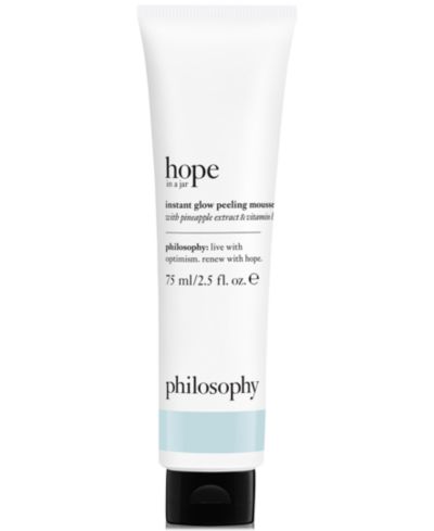 philosophy hope in a jar instant glow peeling mousse с экстрактом ананаса и витамином B5, 2.5-oz.