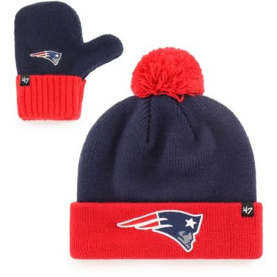 Детский набор New England Patriots Bam Bam Cuffed Knit Hat & Mittens Set '47 Brand