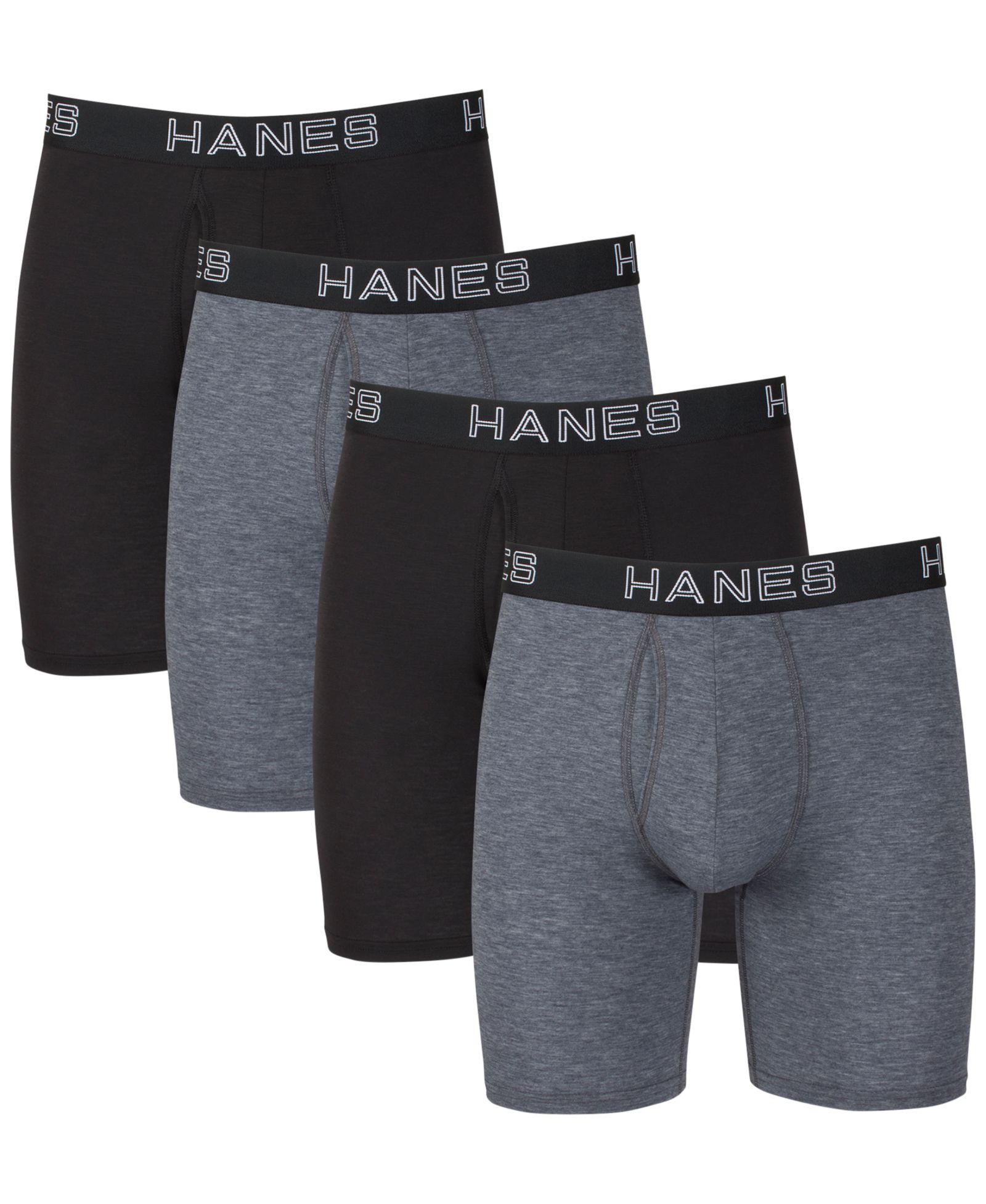 Hanes Men's Ultimate® ComfortFlex Fit® 4-Pk. Moisture-Wicking Long-Leg Boxer Briefs