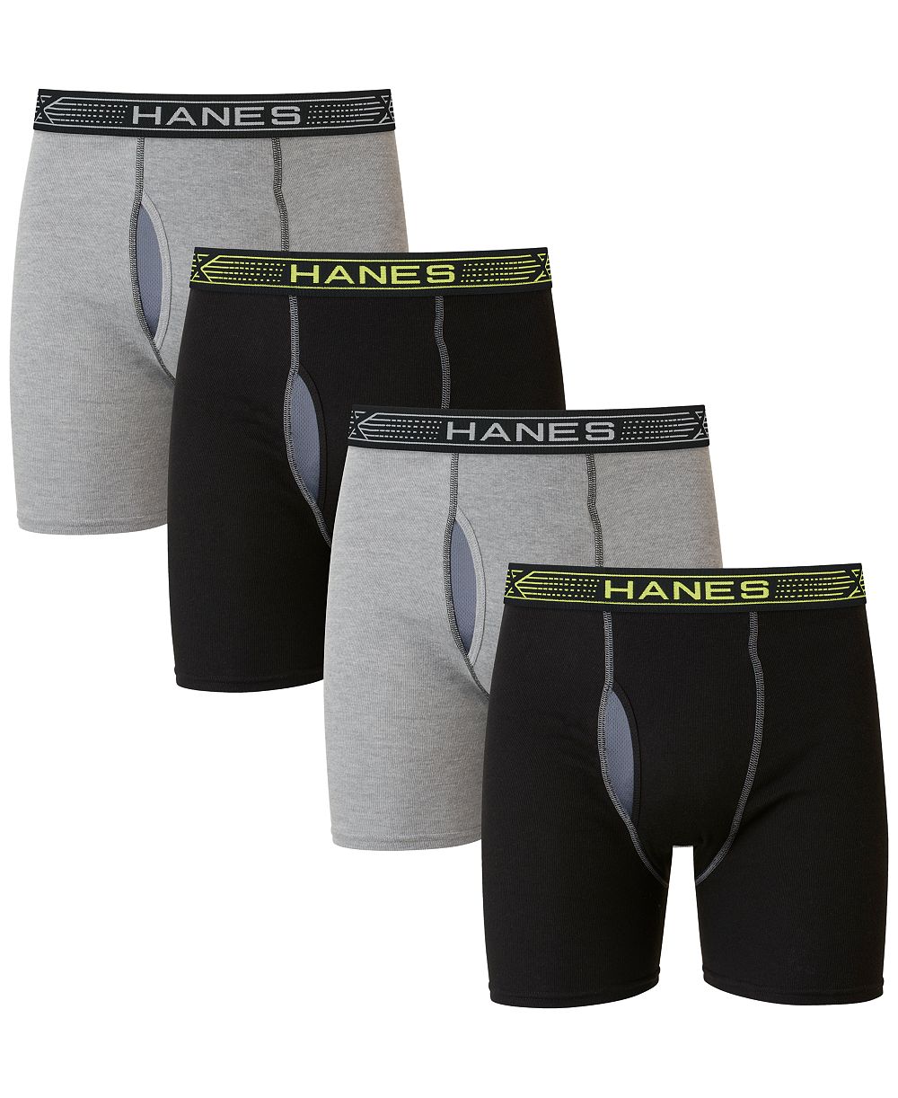 Hanes мужские 4 шт. спортивные трусы-боксеры Ultimate