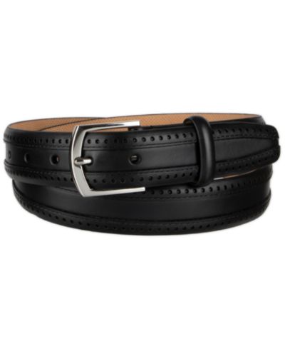 32MM Cole Haan Men's Dawson Brogue Leather Dress Belt