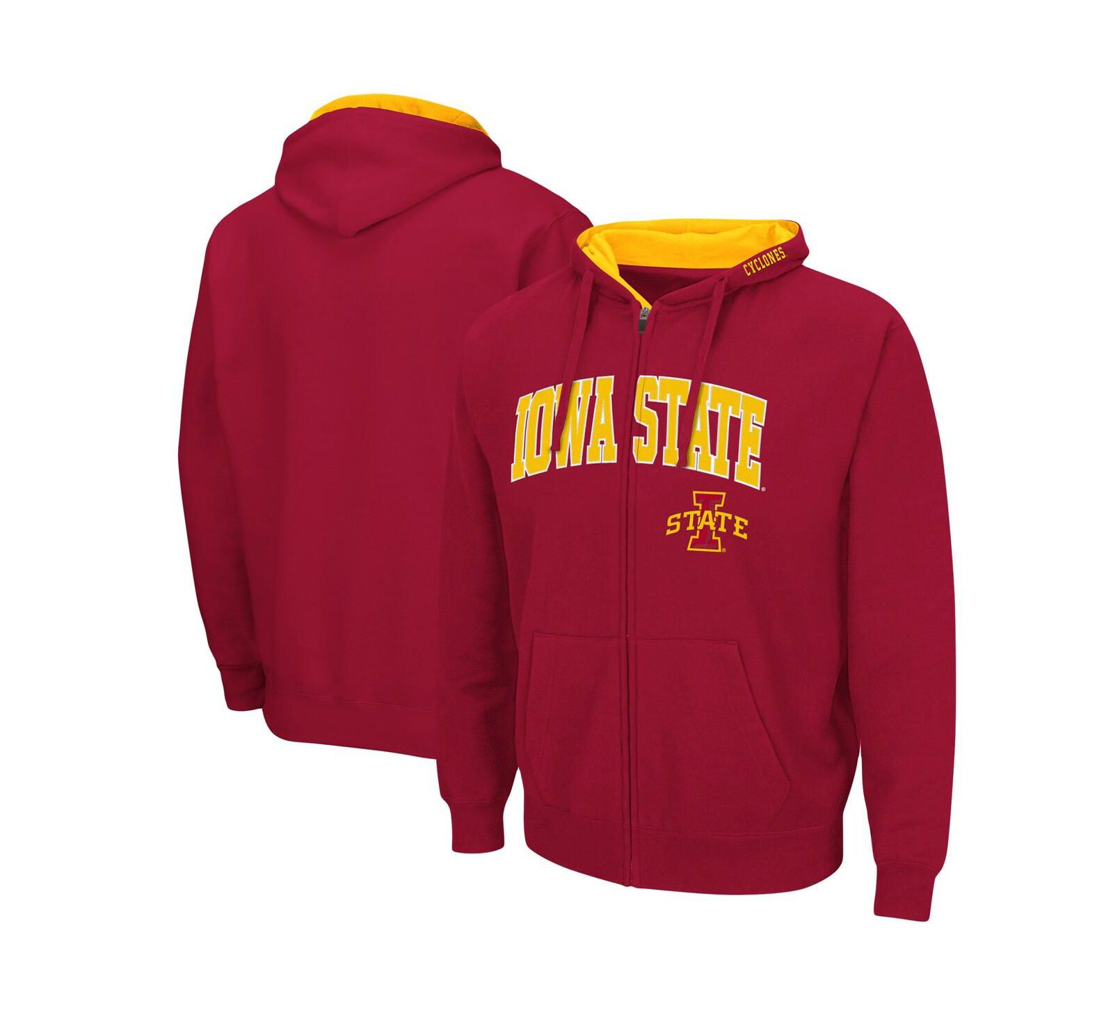 Мужское худи Colosseum Iowa State Cyclones Arch and Logo 3.0 Full-Zip