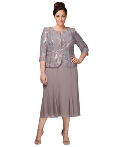 Alex Evenings Plus Size Sequined Chiffon платье и жакет с пайетками из шифона