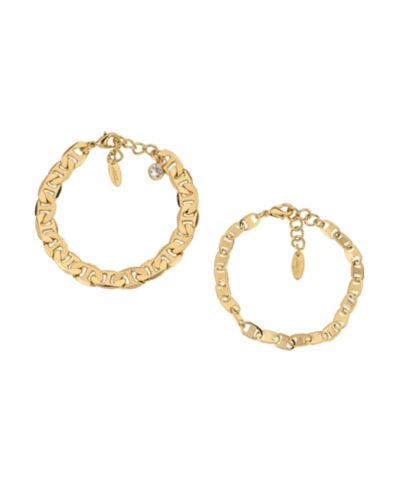 Браслет ETTIKA с плоской цепью и позолотой 18K