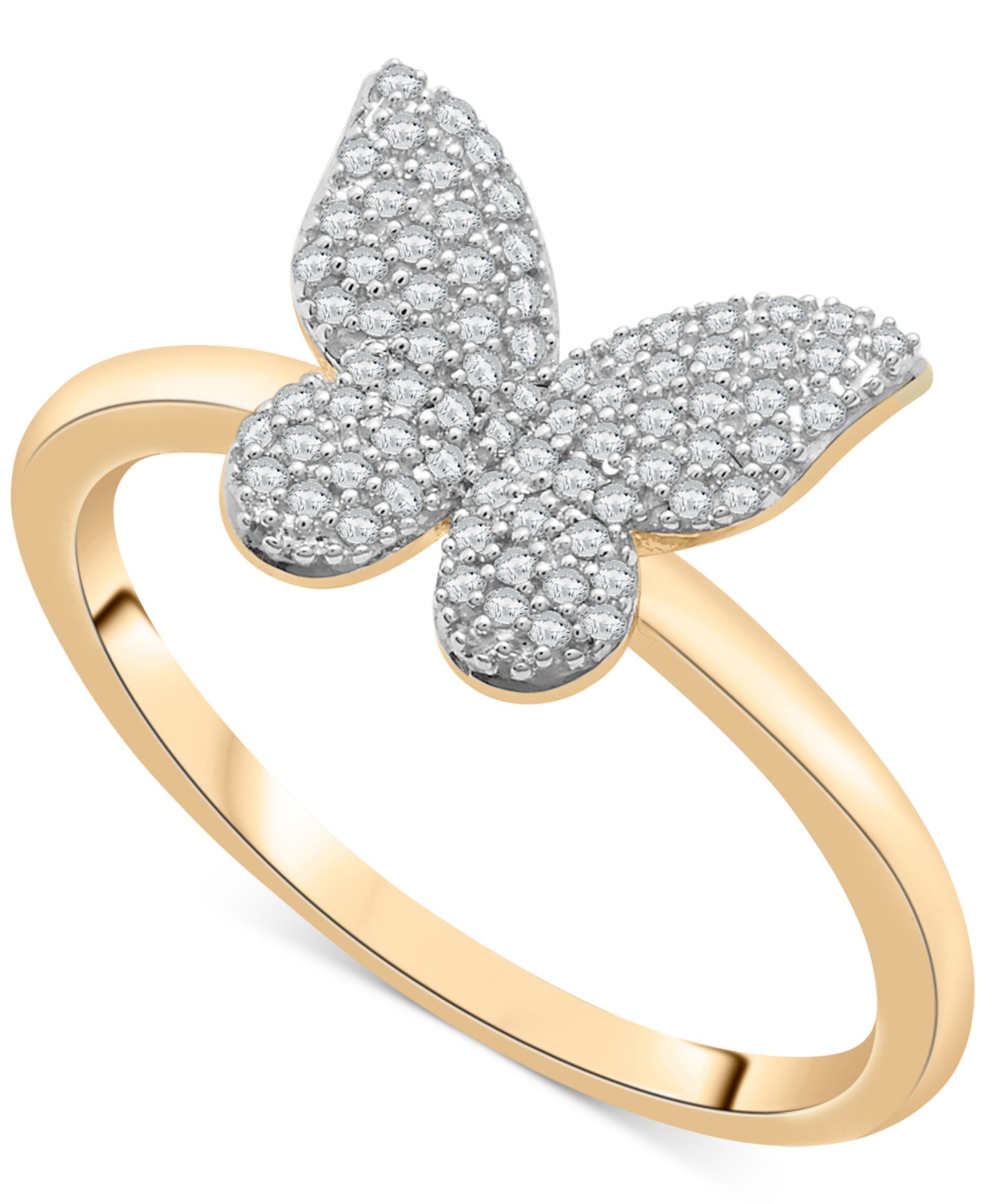 Wrapped™ кольцо Diamond Butterfly (1/6 ct. t.w.) в 14k Gold