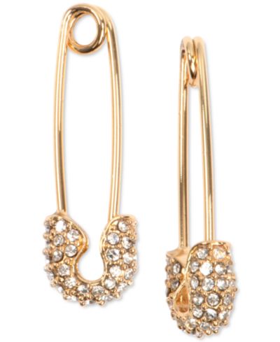 KARL LAGERFELD PARIS Серьги-подвески Pavé Safety Pin Drop