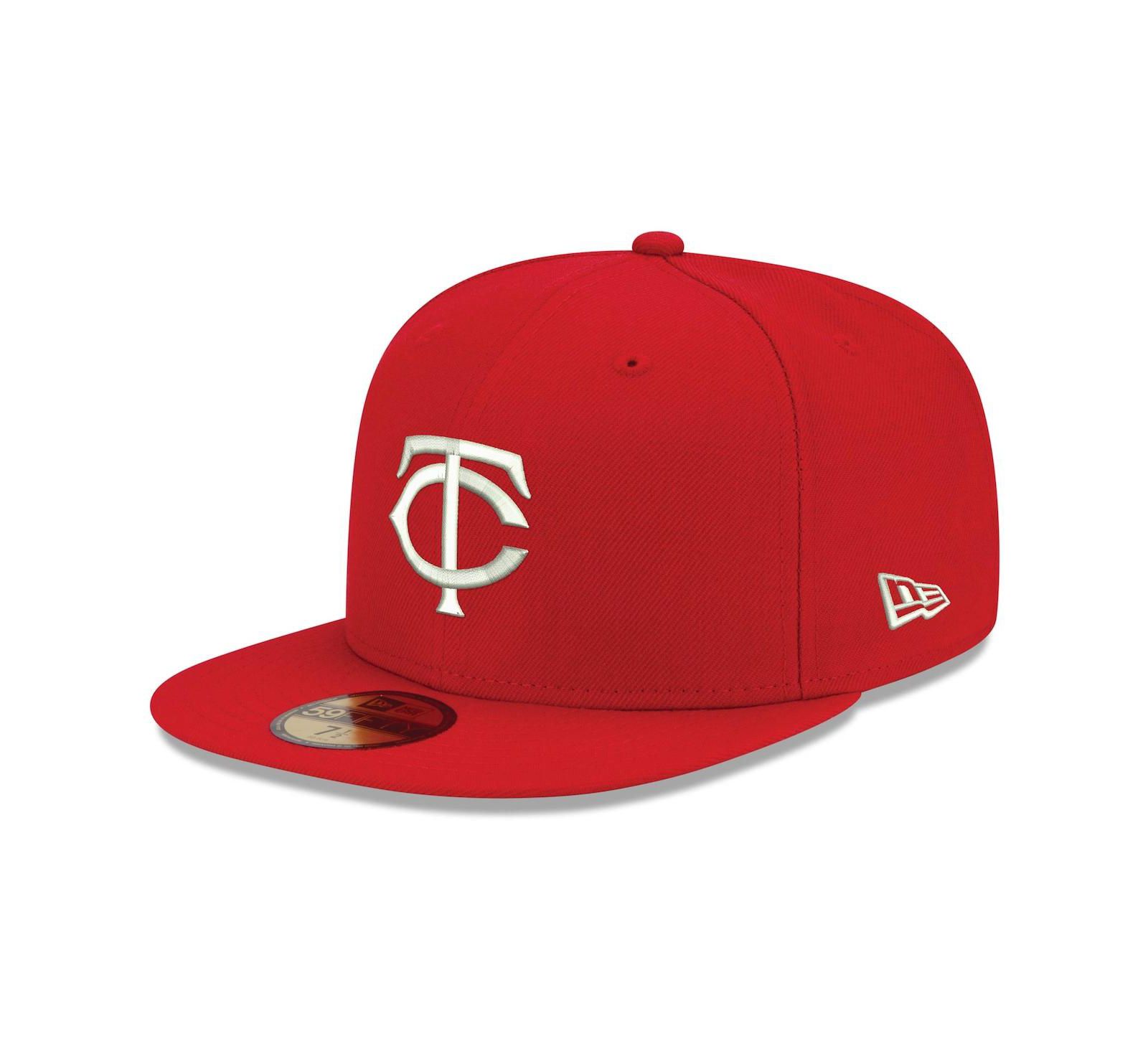 Мужская кепка New Era 59FIFTY с логотипом Minnesota Twins красного цвета