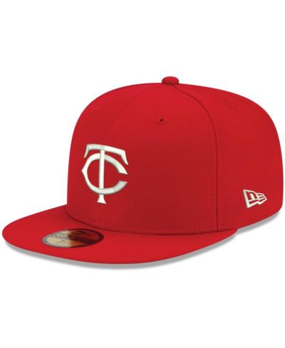 Мужская кепка New Era 59FIFTY с логотипом Minnesota Twins красного цвета