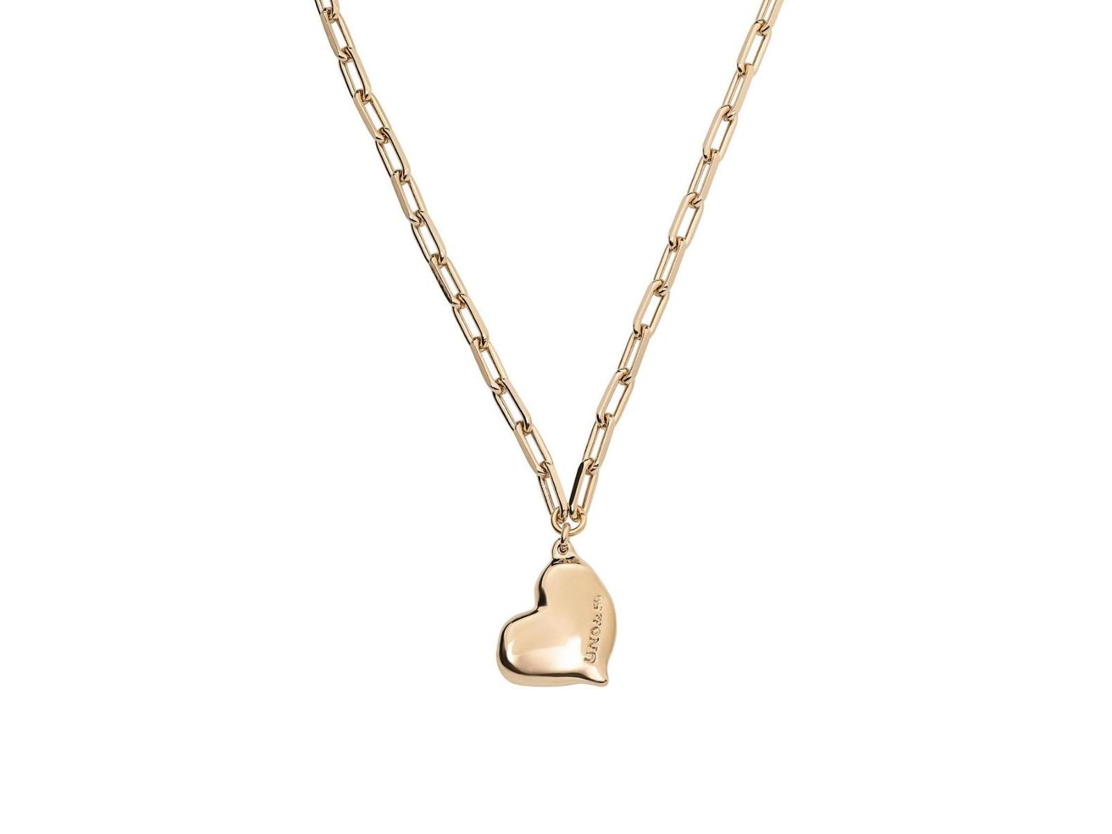 Золоченое ожерелье UNOde50 18k Gold-Plated Metal Alloy Heart, Medium Size