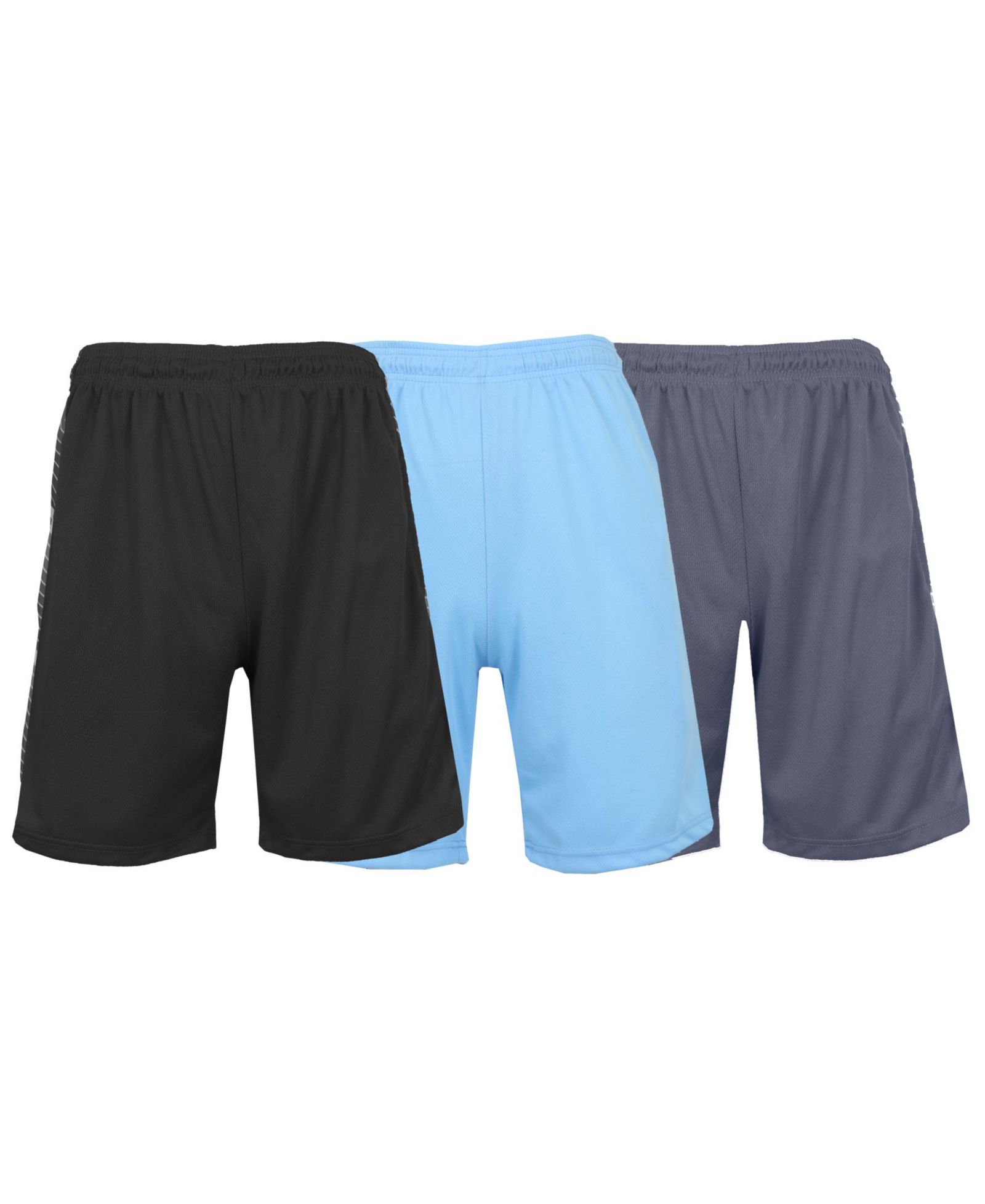 Galaxy By Harvic Men's Moisture Wicking Performance Mesh Shorts, Pack of 3