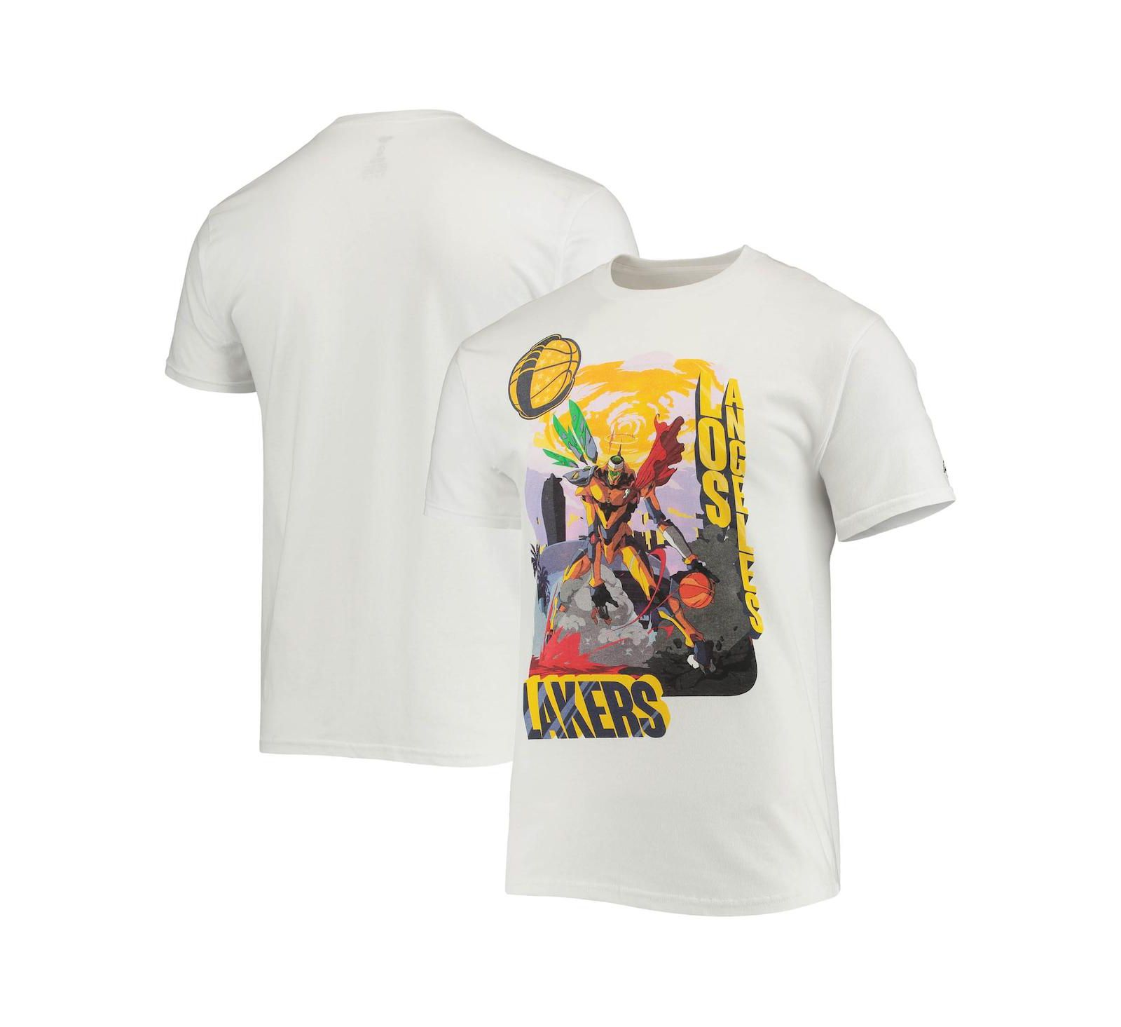 Men's NBA x McFlyy White Los Angeles Lakers Identify Artist Series T-shirt
