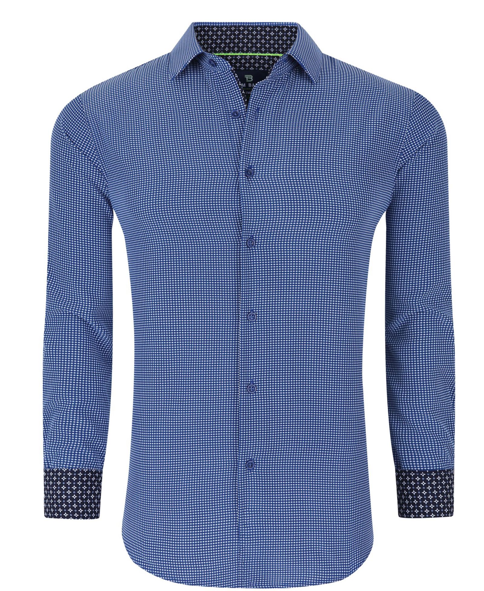 Tom Baine Men's Slim Fit Performance Geometric Button Down Shirt