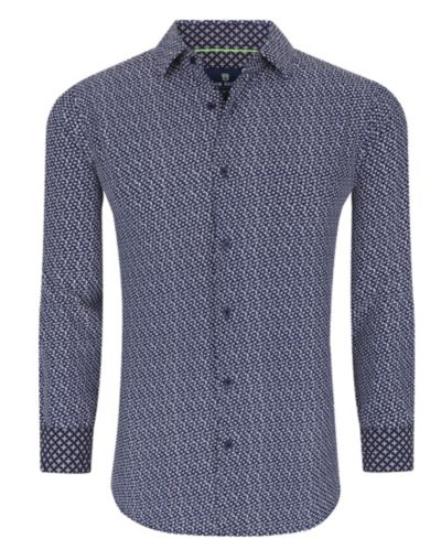 Мужская рубашка Tom Baine Slim Fit Performance с геометрическим принтом и пуговицами