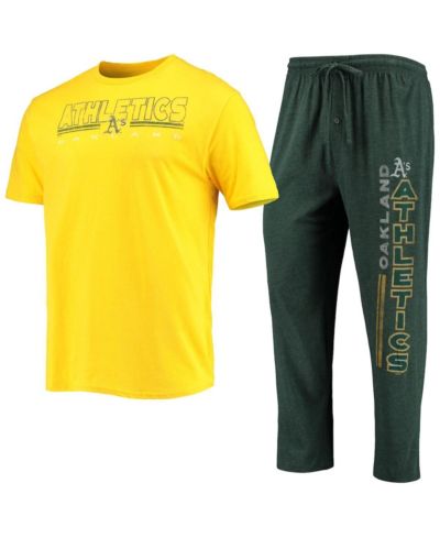 Мужской комплект (футболка и брюки) Concepts Sport Green, Gold Oakland Athletics Meter