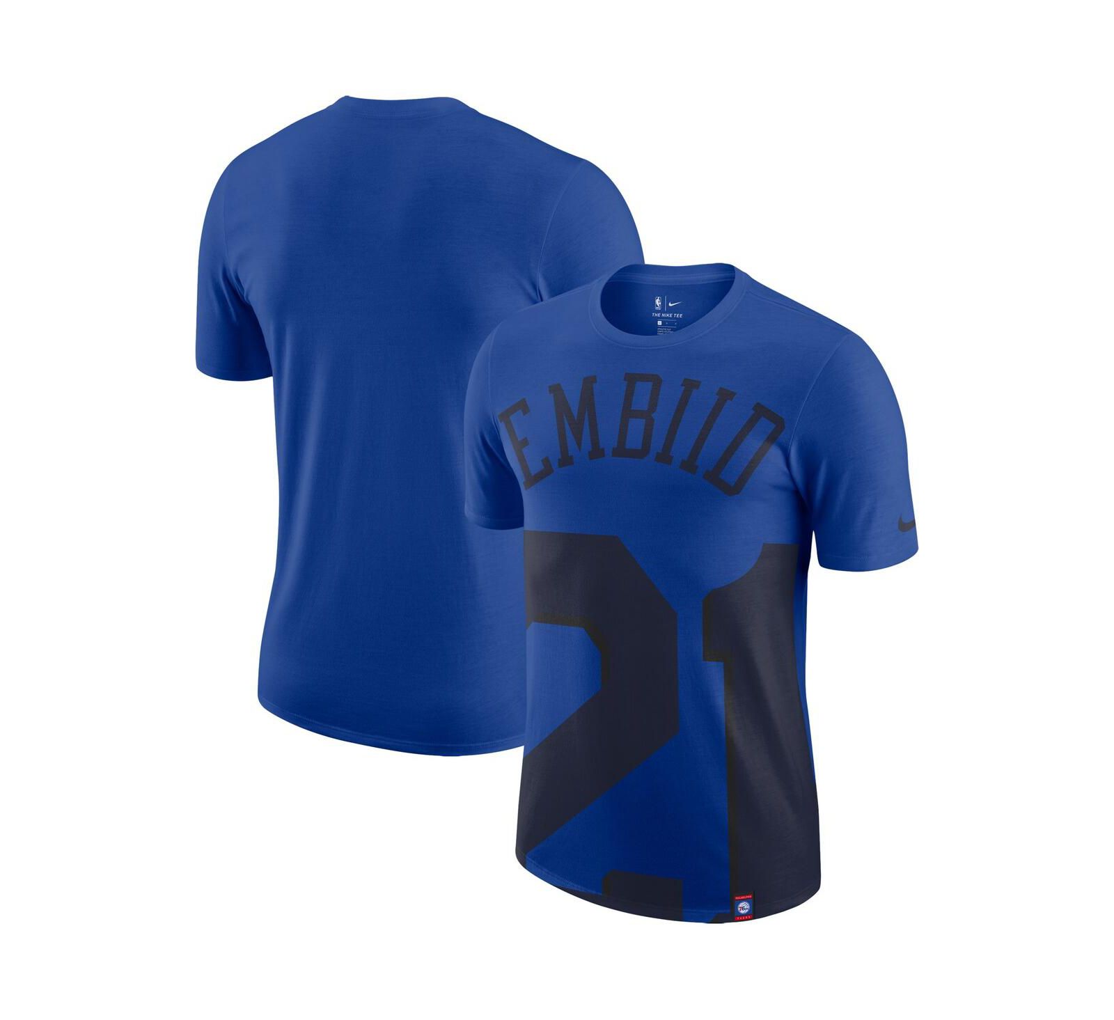 Nike Мужская оверсайз футболка с именем Joel Embiid и логотипом Philadelphia 76ers