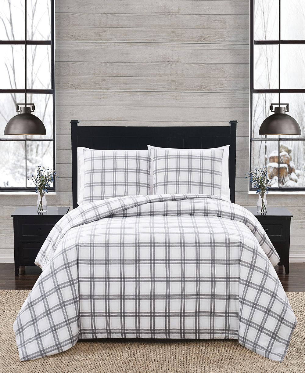 Комплект из 2 предметов London Fog Plaid Flannel Comforter Set Twin XL