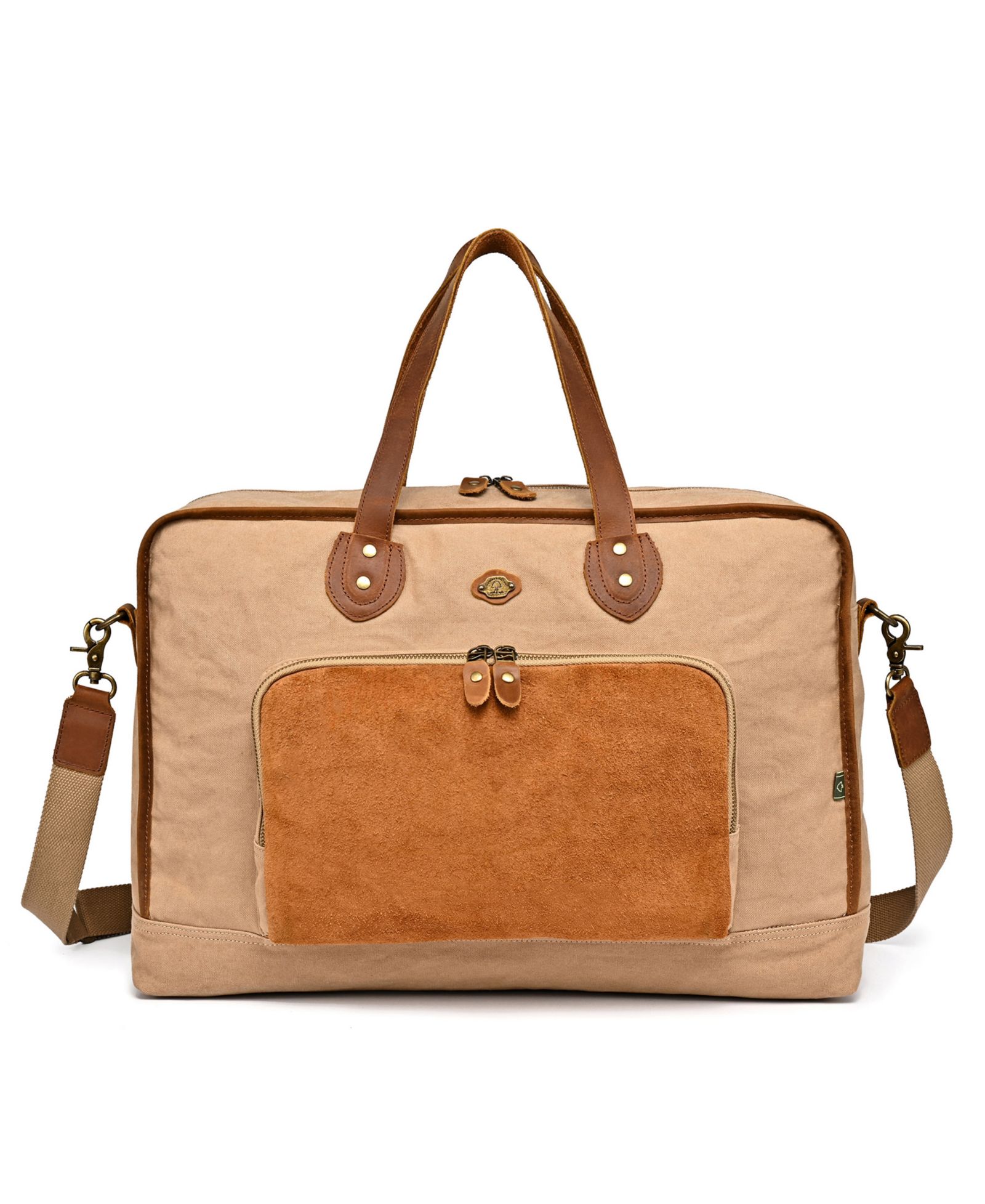 TSD Brand Valley Oak Large Canvas Weekender Bag