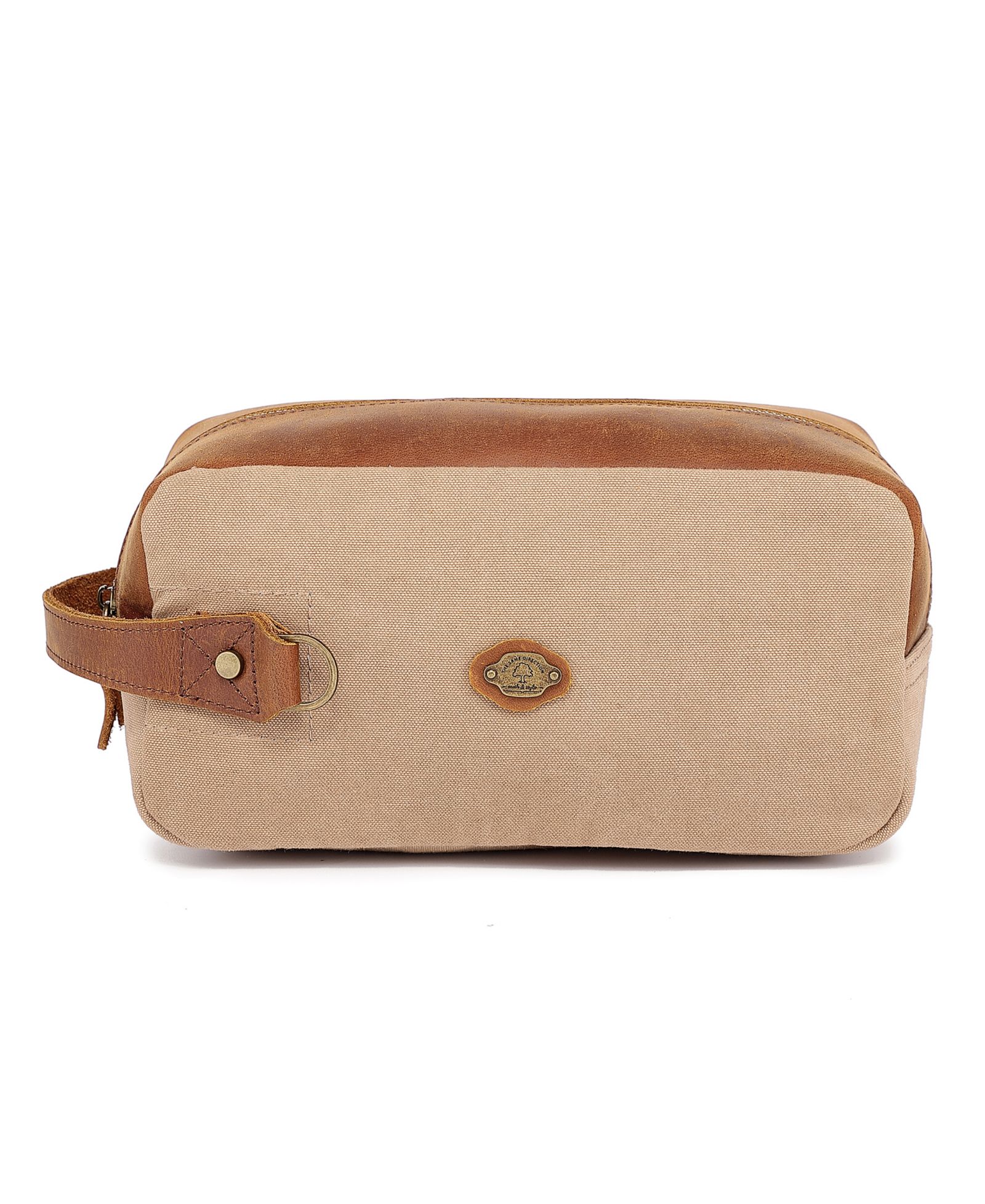 TSD Brand Valley Oak Canvas Toiletry Bag
