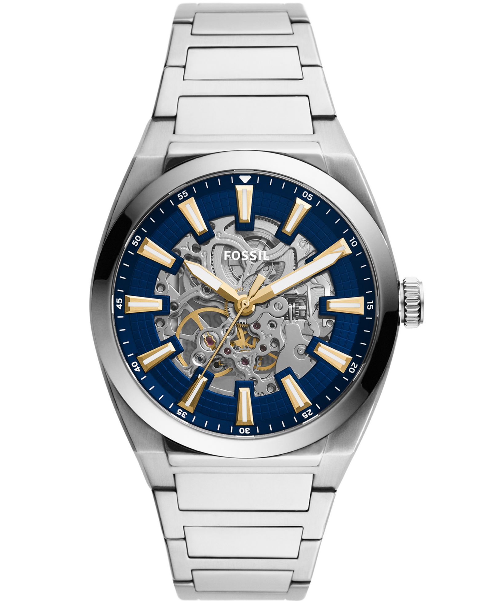 Fossil Мужские наручные часы Everett Automatic Silver-tone Stainless Steel 42mm