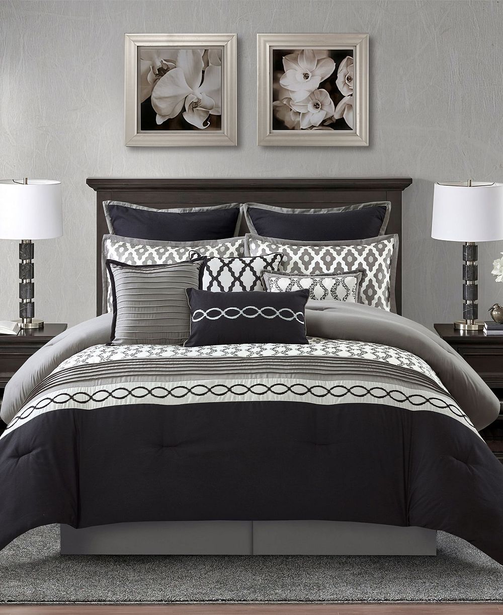 Stratford Park Caval Geometric 10-Piece Comforter Set, Queen