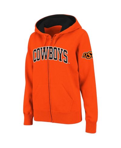 Женское худи Colosseum Stadium Athletic Orange Oklahoma State Cowboys Arched Name Full-Zip