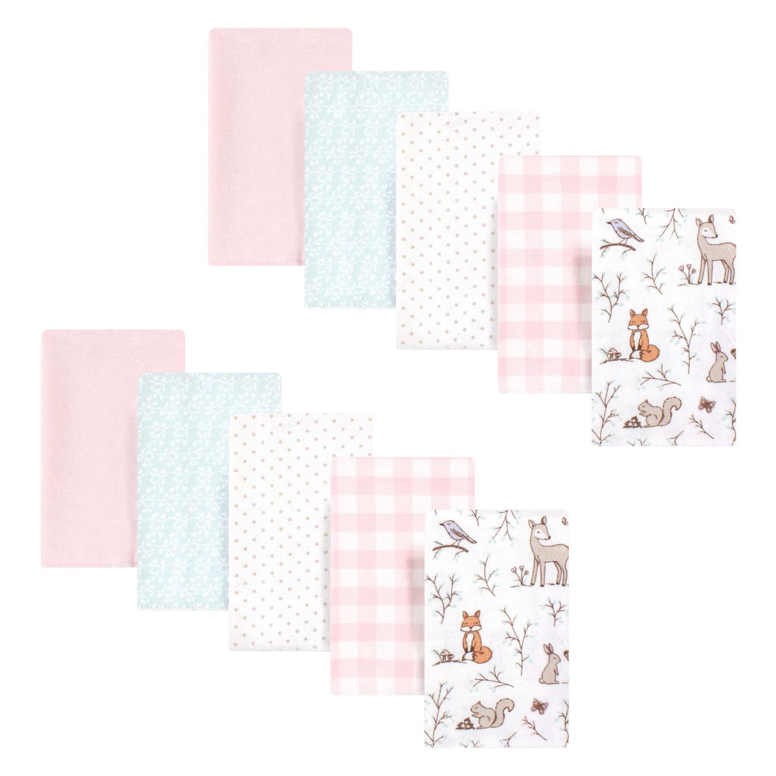 Hudson Baby Girls 10Pk Flannel Burp Cloth