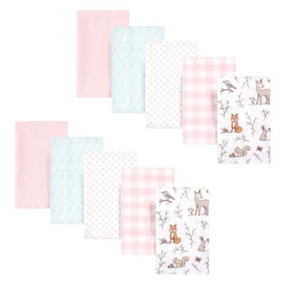 Тканевые салфетки Hudson Baby Girls 10Pk Flannel Burp Cloth