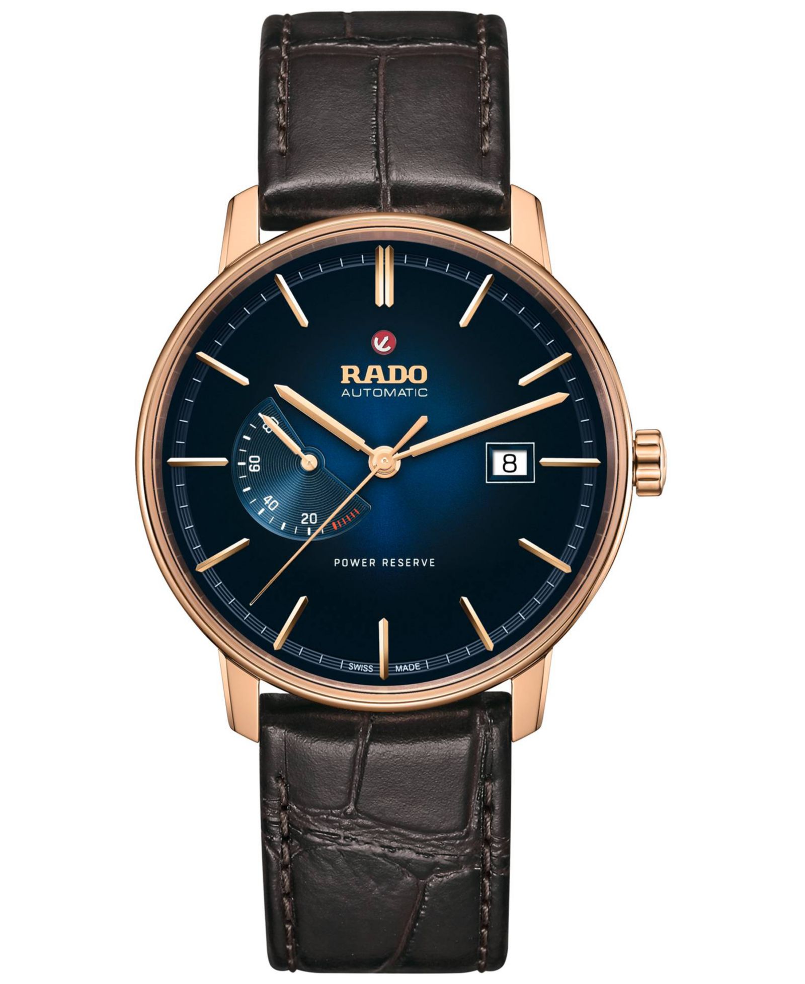 Мужские часы Rado Coupole Classic Automatic с кожаным ремешком коричневого цвета 41mm