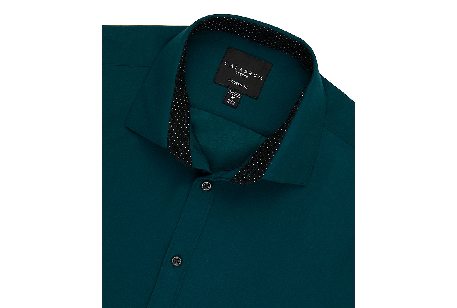 Calabrum Men's Regular Fit Solid Wrinkle Free Performance Dress Shirt