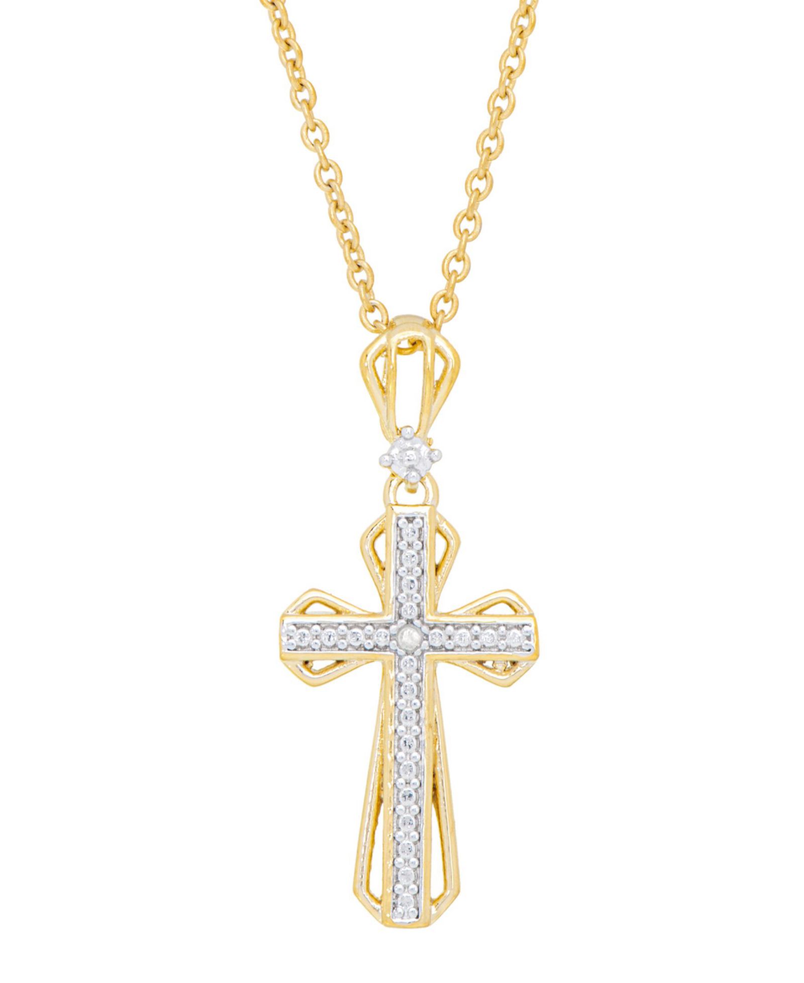 Женское бриллиантовое колье с подвеской Cross