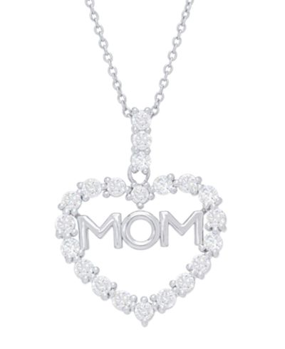 Женское ожерелье-подвеска Macy's Cubic Zirconia 'Mom' Heart